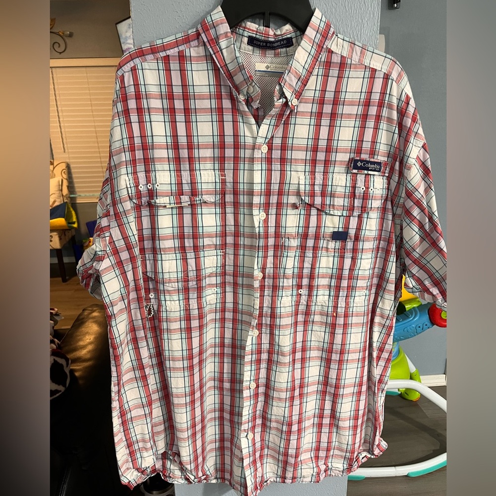 Columbia PFG Men’s Size Large Super Bonehead Button Up Short Sleeve Shirt